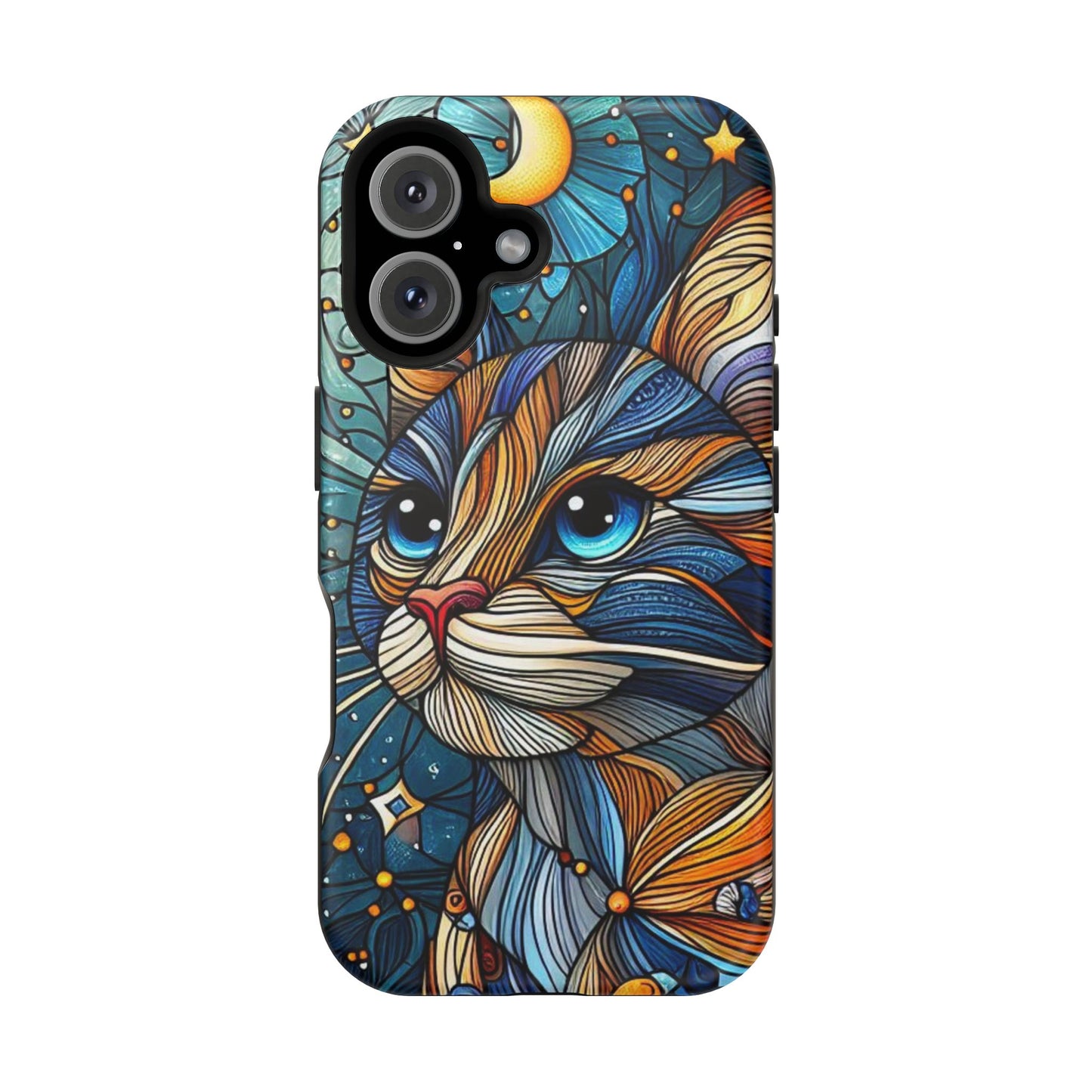 Cat-Stained Glass Magnetic Tough Cases
