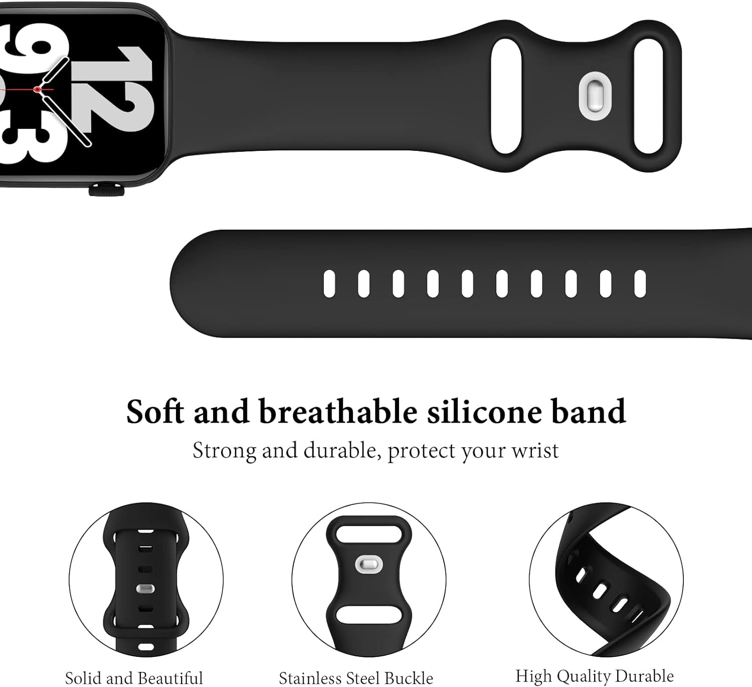 6 Pack Silicone Bands Compatible with Apple Watch Band 38Mm 40Mm 41Mm 42Mm 44Mm 45Mm 49Mm, Soft Sport Waterproof Strap Replacement Wristband for Iwatch Ultra Series 9 8 SE 7 6 5 4 3 2 1 Women Men