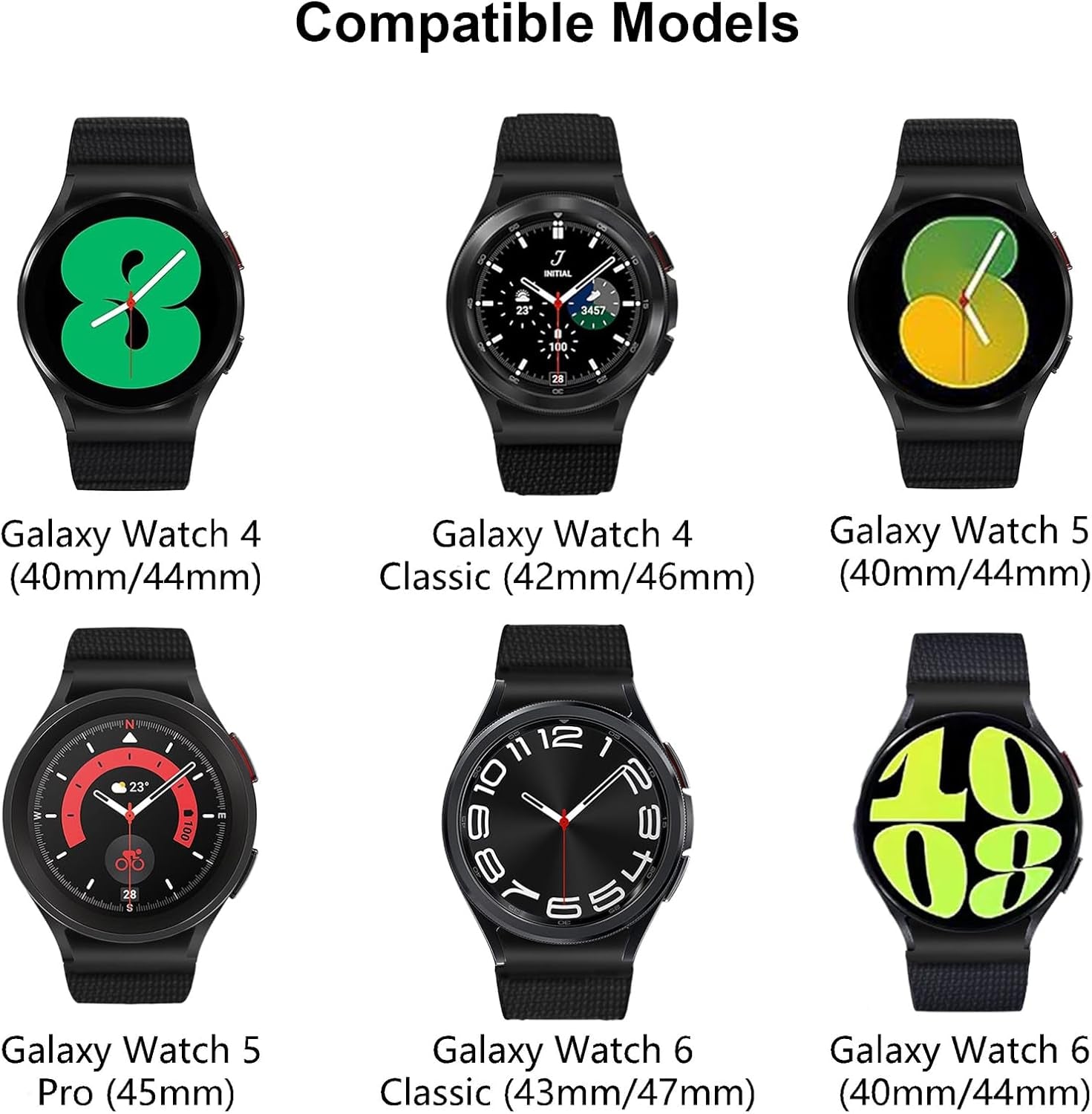 One Click No Gap Nylon Band Compatible with Samsung Galaxy Watch 7 FE 6 5 4 40Mm 44Mm/Galaxy Watch 6 Classic Band 47Mm 43Mm/Watch 5 Pro 45Mm/4 Classic 42Mm 46Mm, Breathable Sport Loop Strap Women Men