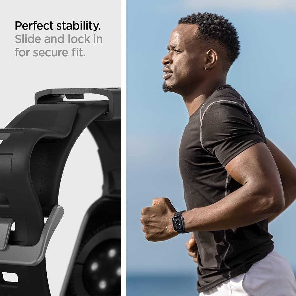 Rugged Band Designed for Apple Watch Band for Apple Watch Ultra 2/Ultra 49Mm, Series 10 46Mm, 9/8/7 45Mm, SE2/SE/6/5/4 44Mm, 3/2/1 42Mm - Matte Black