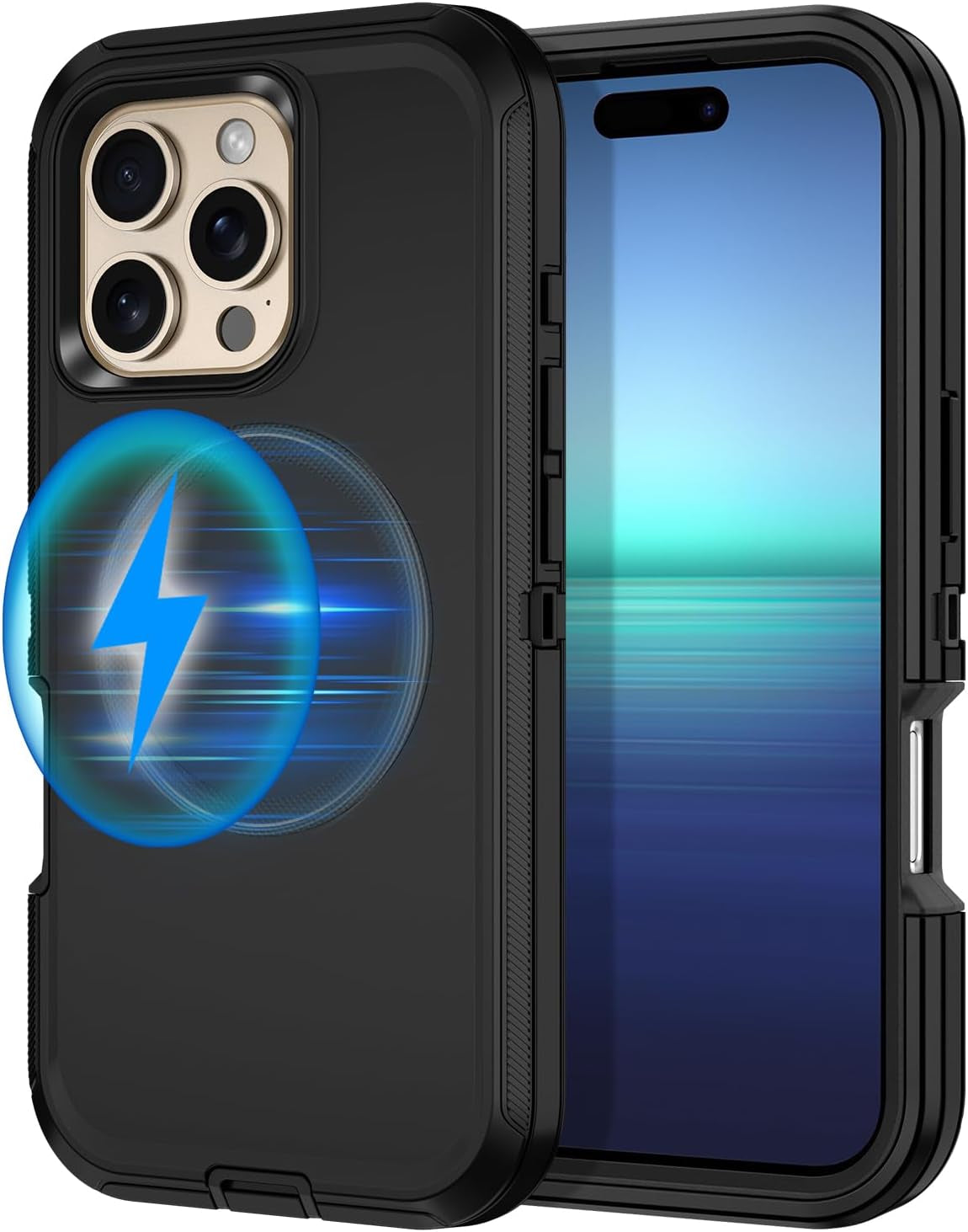 For Iphone 16E Case [Compatible with Magsafe] Shockproof 3-Layer Full Body Protection [Without Screen Protector] Rugged Heavy Duty Cover Case for Apple Iphone 16E 6.1",Turquoise