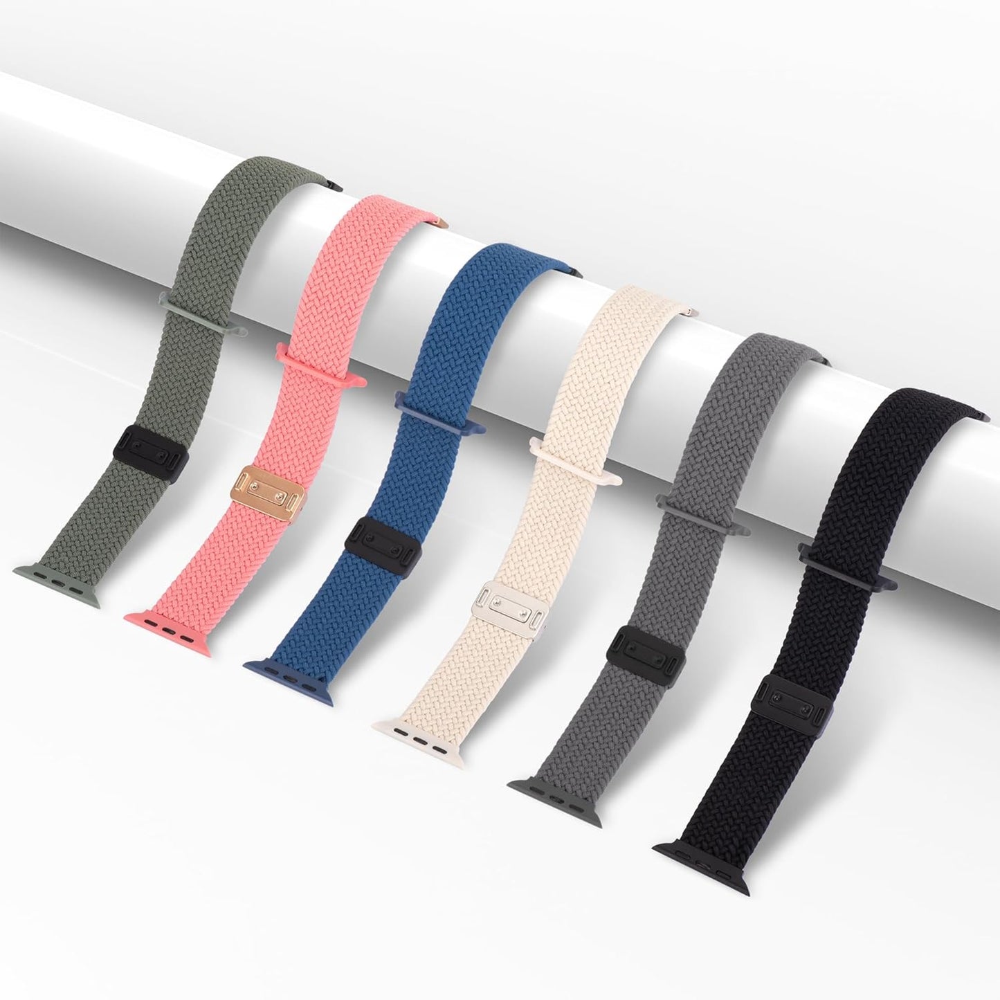Magnetic Stretchy Watch Band Compatible for Apple Watch Band 38Mm 40Mm 41Mm,Comfortable Adjustable Straps Wristbands for Iwatch Series 9 8 7 6 5 4 SE 3 2 1 Ultra 1 2 Women Men,Black&Army Green