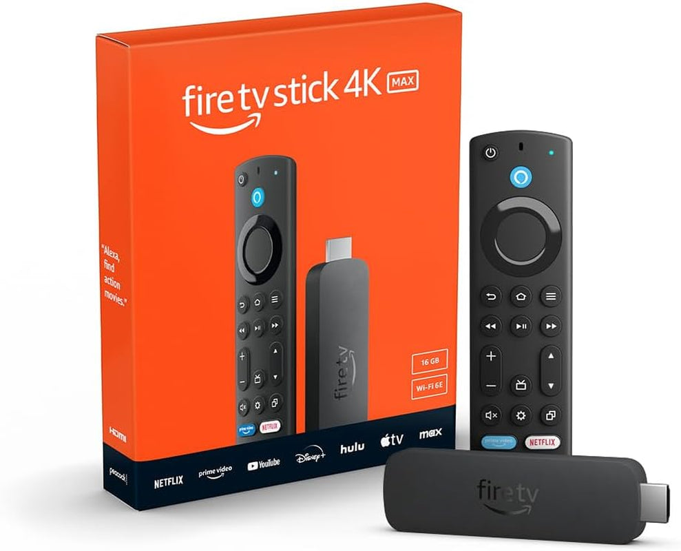 Like-New  Fire TV Stick 4K Max Streaming Device (Newest Model) with Ai-Powered Fire TV Search, Supports Wi-Fi 6E, Free & Live TV without Cable or Satellite