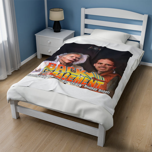 Biden Convicted Felon Pardon Back to The Basement Velveteen Plush Blanket