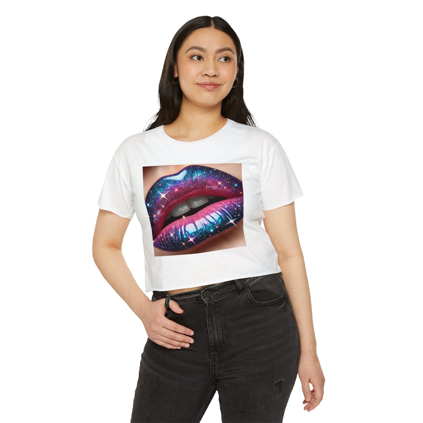 GALAXY LIP GLOSS Women's Festival Crop Top