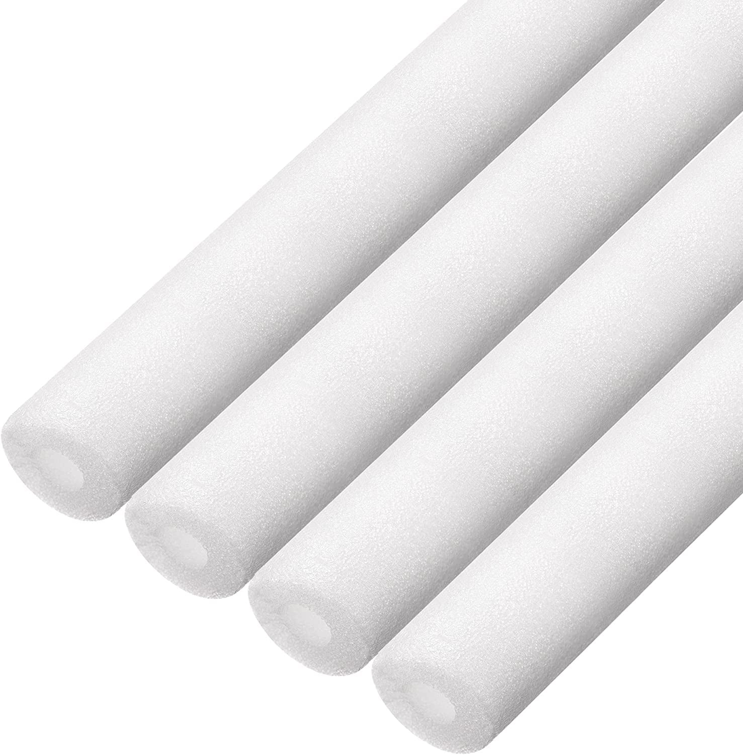 Foam Tube Pipe Insulation Freeze Protection Cover 3.28 Ft Length 0.39In ID 1.18In OD Pipe Insulation Kits White 4 Pack