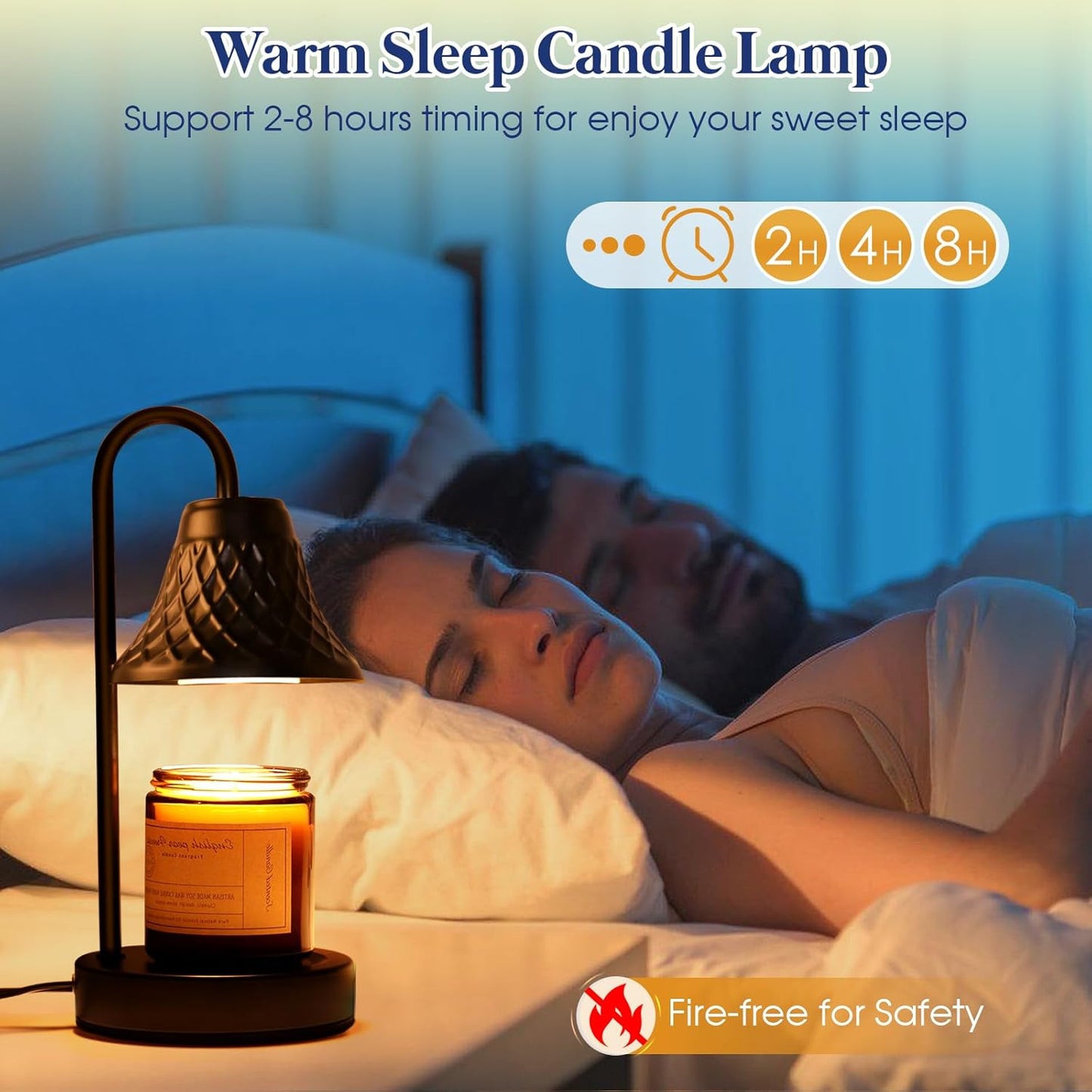 Electric Candle Warmer Lamp with Timer, Wax Warmer for Scented Wax Embellish Life, Relieve Stress, Fall Asleep Easily Fits All Candle Jar - Black Candle Lamp for Home Decor Gifts