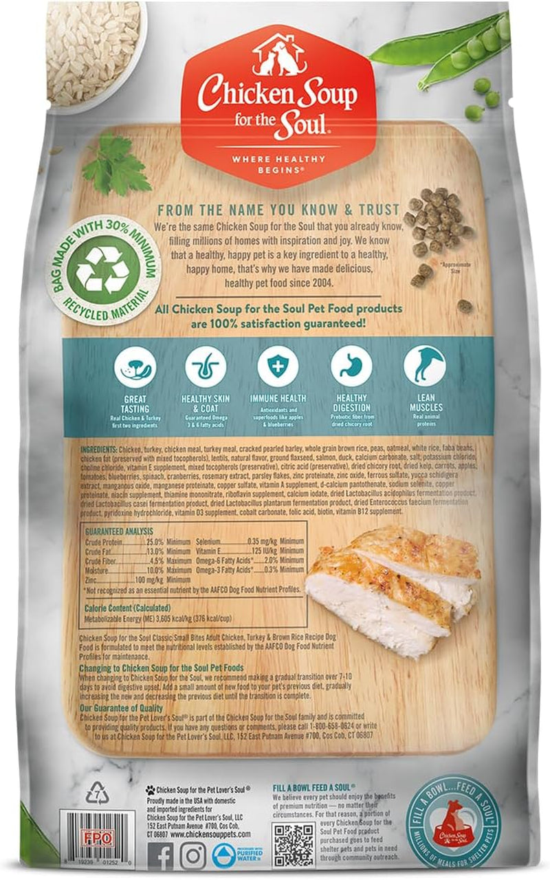 Classic Dry Small Bites Adult Dog Food, Chicken, Turkey & Brown Rice Recipe, 13.5 Pound Bag | Soy, Corn & Wheat Free, Small Breed Dog Food Made with Real Ingredients