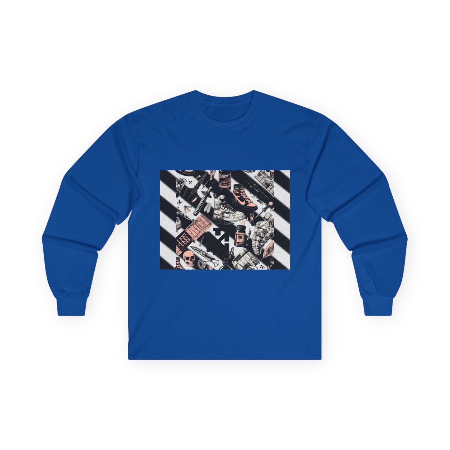 Vintage Off-White Inspired Graphic Long Sleeve Tee