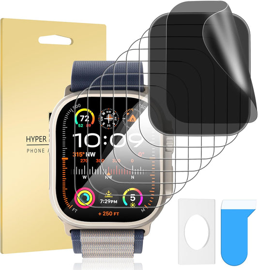 6+2 Pack for Apple Watch Ultra/Ultra 2 49Mm Screen Protector, [ Flexible TPU ] Privacy Screen Protective+Hd Screen Protective for Iwatch Ultra/Ultra 2 49Mm [Not Glass]