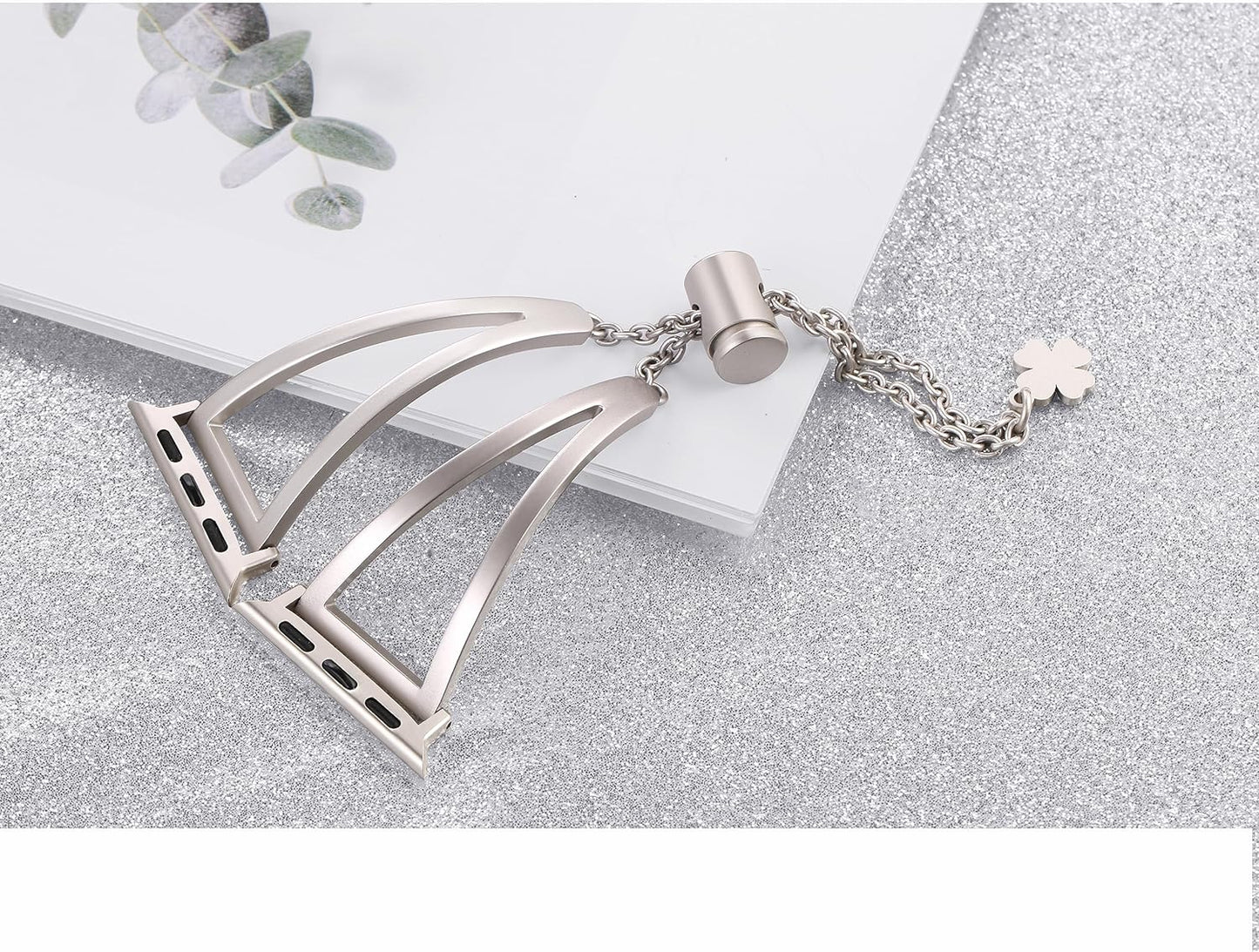 Stainless Steel Bands Compatible with Apple Watch Bands 38Mm 40Mm 41Mm 42Mm 44Mm 45Mm Iwatch Series 9/8/7/6/5/4/3/2/1/SE, Dressy Metal Bangle Bracelet Women