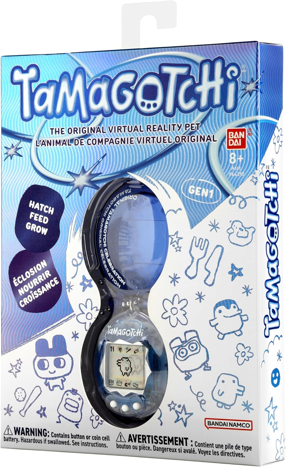 Bandai  Original Celebration Translucent Shell with Hard Case |  Original Cyber Pet 90S Adults and Kids Toy with Chain | Retro Virtual Pets Are Great Toys or Gifts for Ages 8+ BanUK