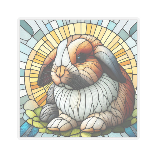 Holland Lop Rabbit Colorful Bunny Kiss-Cut Stickers | Cute Rabbit Art, Decorative Laptop Stickers, Spring Gift, Animal Lover Gifts, Easter Decor
