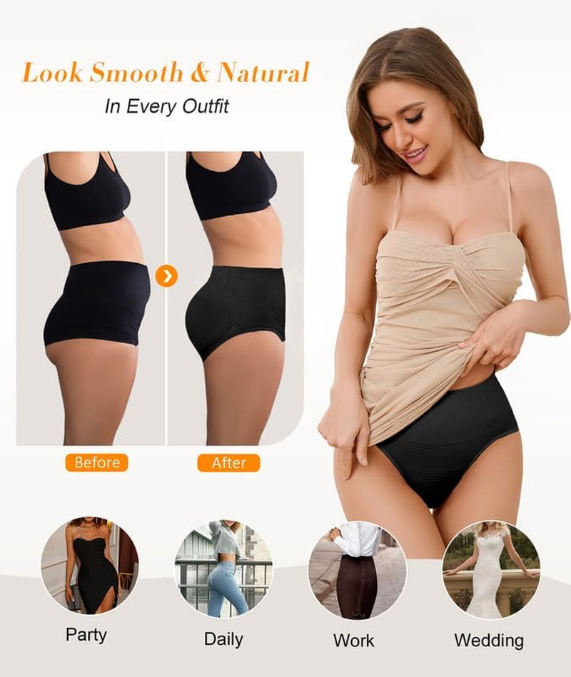 Shapewear Tummy Control Underwear Panties,Mid Waist Trainer Girdle Body Shaper Briefs Butt Lifting Shapewear for Women