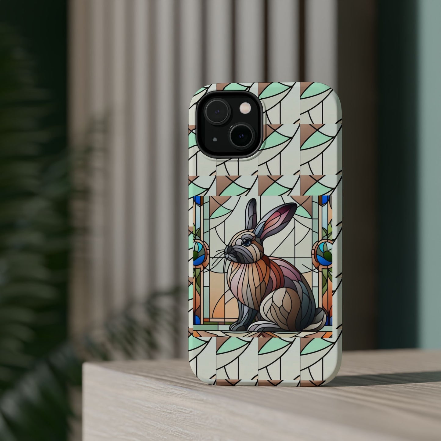 Flemish Giant Rabbit Animal Stained Glass Design Magnetic Tough Cases