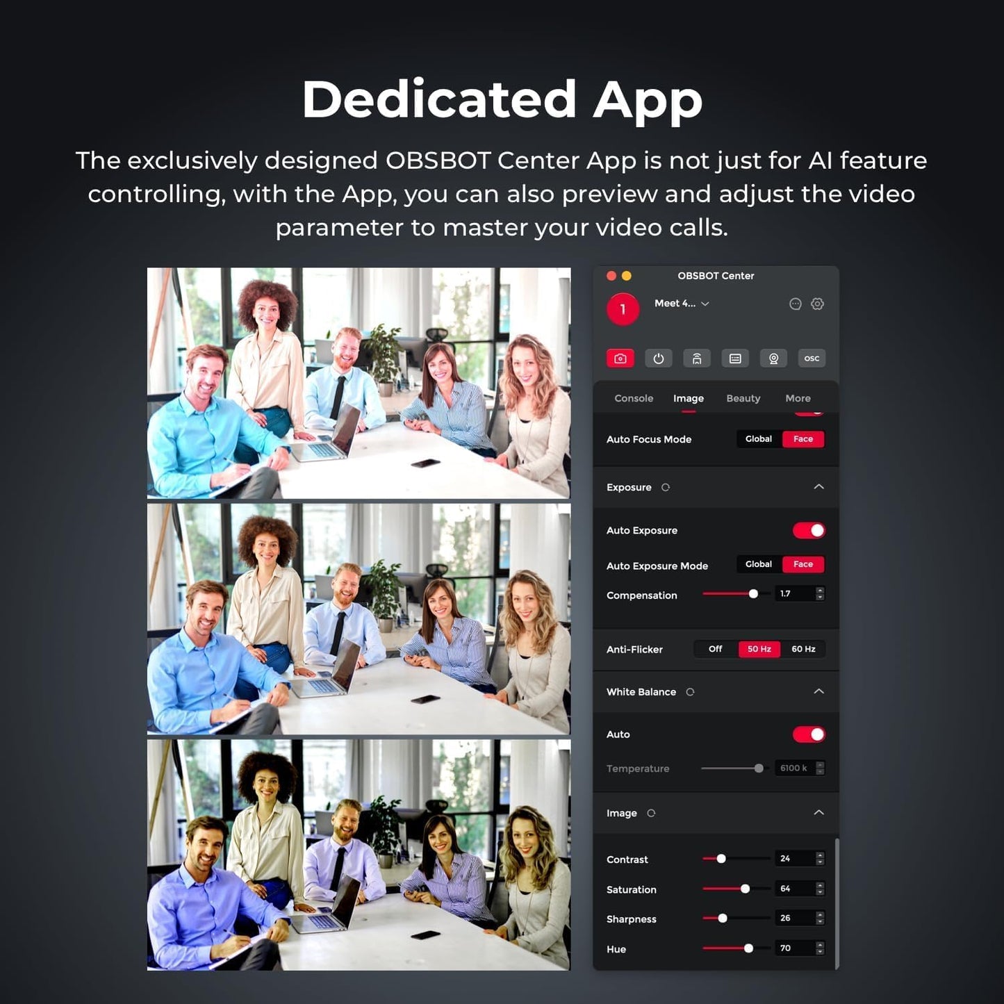 Meet Ai-Powered 4K Webcam, AI Framing & Autofocus, Webcam with Microphone, Background Bokeh, 60 FPS, HDR Low-Light Correction, Beauty Mode, Webcam for PC, Streaming, Conference, Gaming, Etc.