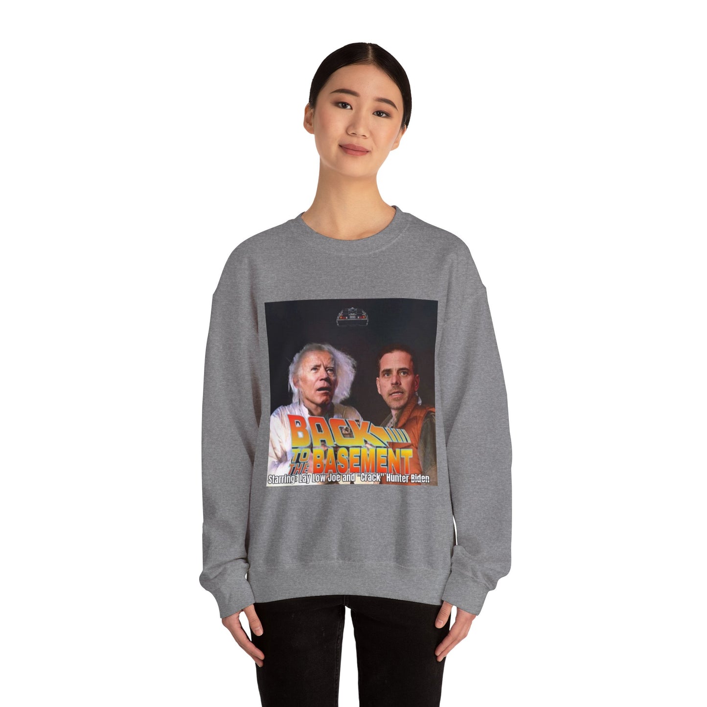 Hunter Biden Convicted Felon Pardon Back to the basement Unisex Heavy Blend™ Crewneck Sweatshirt