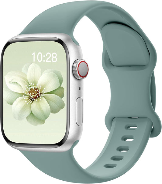 Sport Silicone Band Compatible with Apple Watch Bands 40Mm 38Mm 41Mm 44Mm 45Mm 42Mm 49Mm Women Men,Soft Wristband Waterproof Replacement Sport Strap for Iwatch Bands Series 9 8 7 6 5 4 3 2 1 SE Ultra