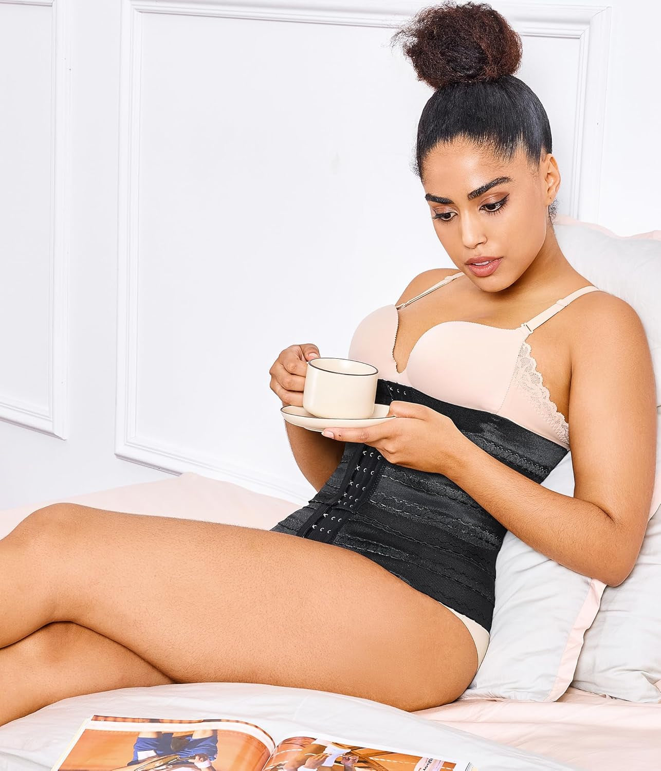 Waist Trainer for Women Corset Shapewear Tummy Control Segmented Waist Cincher Workout Girdle