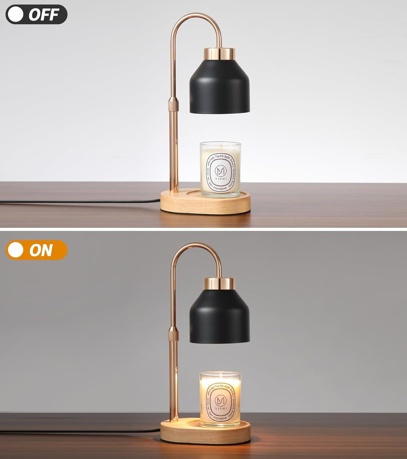 Candle Warmer Lamp,Timer,Dimmer,Adjustable Height Home Decor Electric Wax Melt Warmer with 2 Bulbs Gifts for Mom Womens Christmas Scented Jar Bedroom Living Room Decor