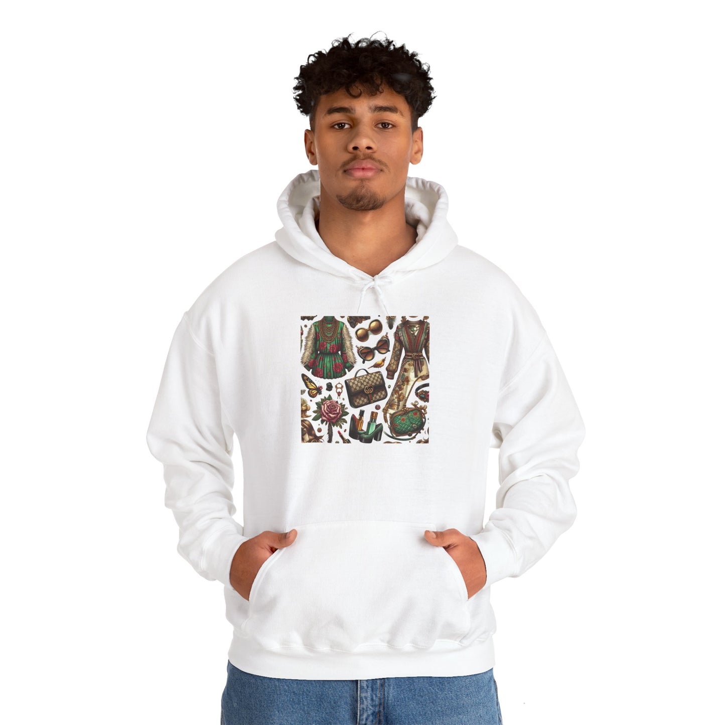 Vintage-Gucci Inspired Art Hoodie – Unisex Heavy Blend™ Hooded Sweatshirt