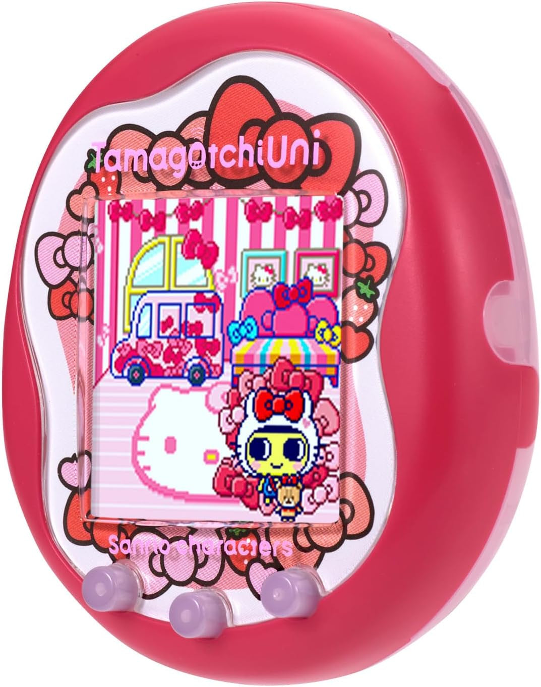 Bandai  Uni Sanrio Characters | 50Th Anniversary Hello Kitty Virtual Pet Based on the  Original 90S Toy | Connect with Friends Worldwide with This Wearable Electronic Game BanUK