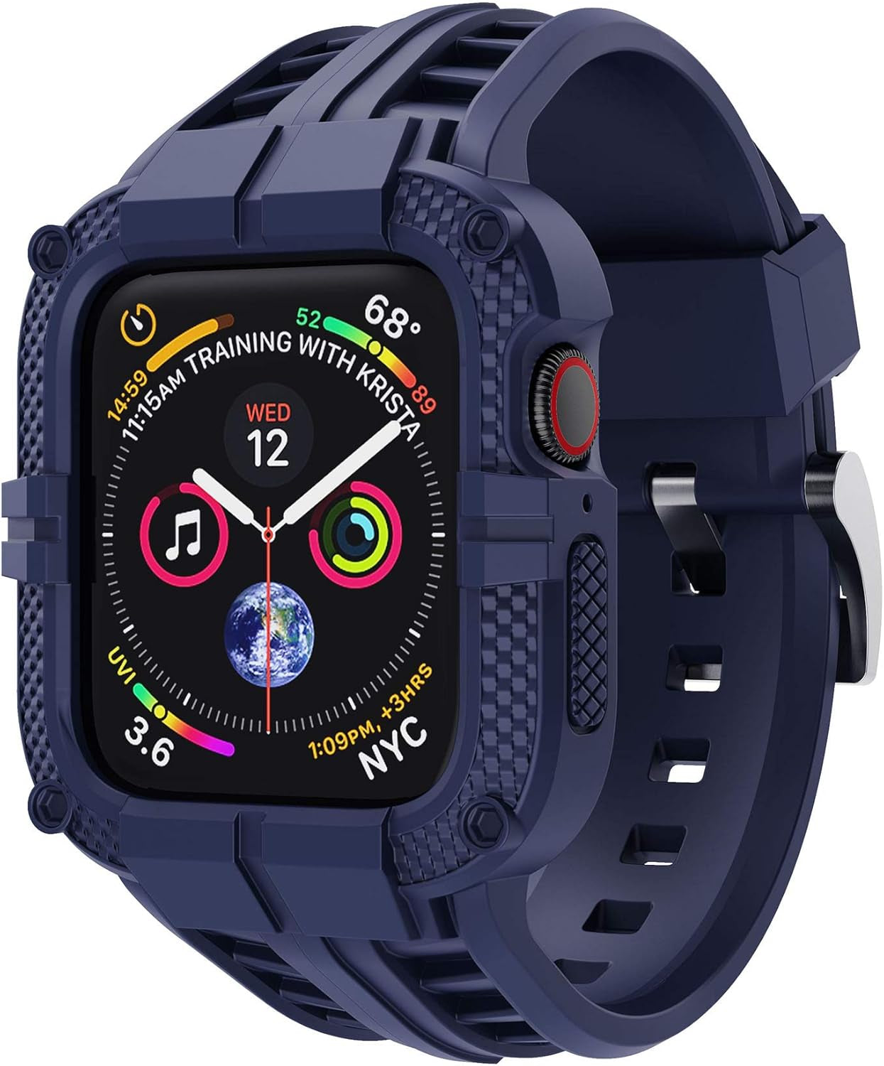 Rugged Watch Band Compatible with Apple Watch Series 9 Band for 41Mm 40Mm 38Mm SE 9/8/7/6/5/4/3 for Men Women (41Mm/40Mm/38Mm, Blue)