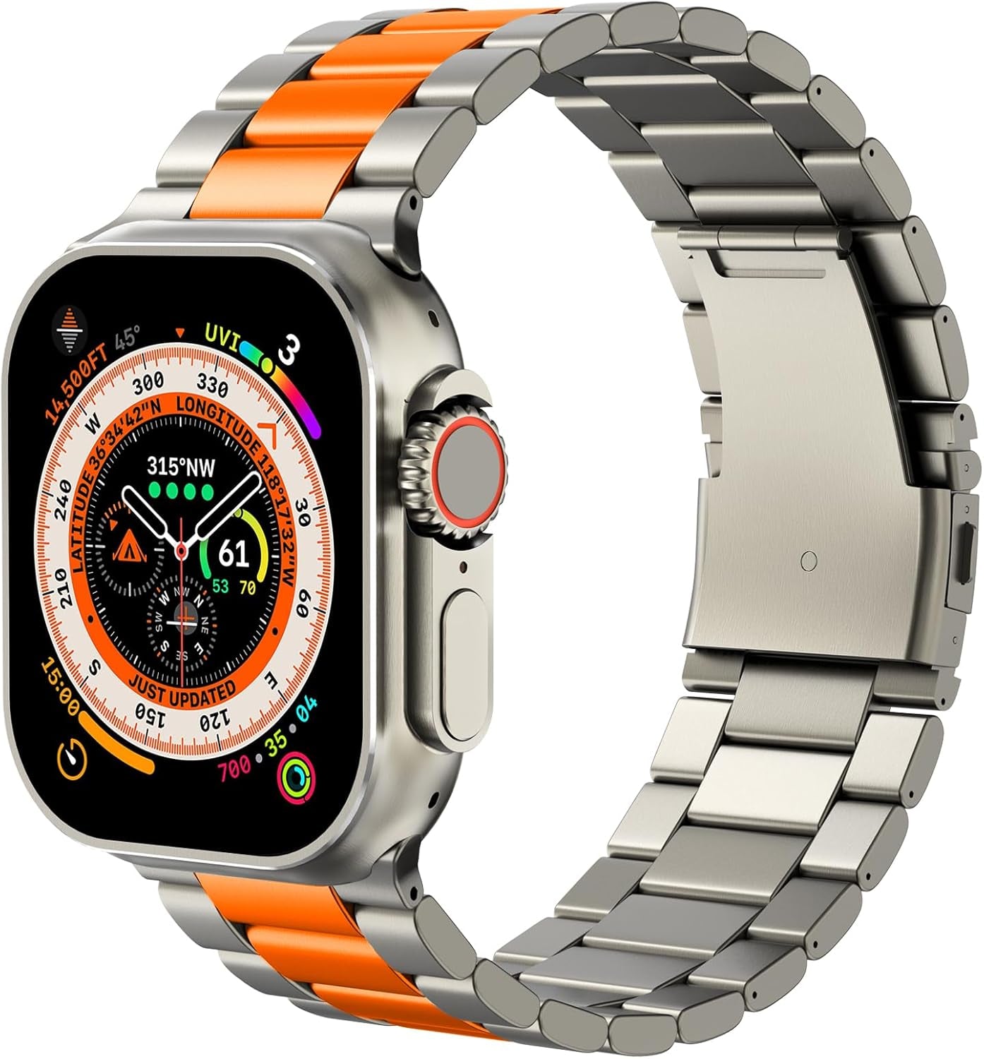 Titanium Band Compatible with Apple Watch Ultra 2 & Ultra Band 49Mm 46Mm 45Mm 44Mm 42Mm,Lightweight Titanium Metal Strap for Iwatch Series 10 9 8 7 6 5 4 3 2 1 Men