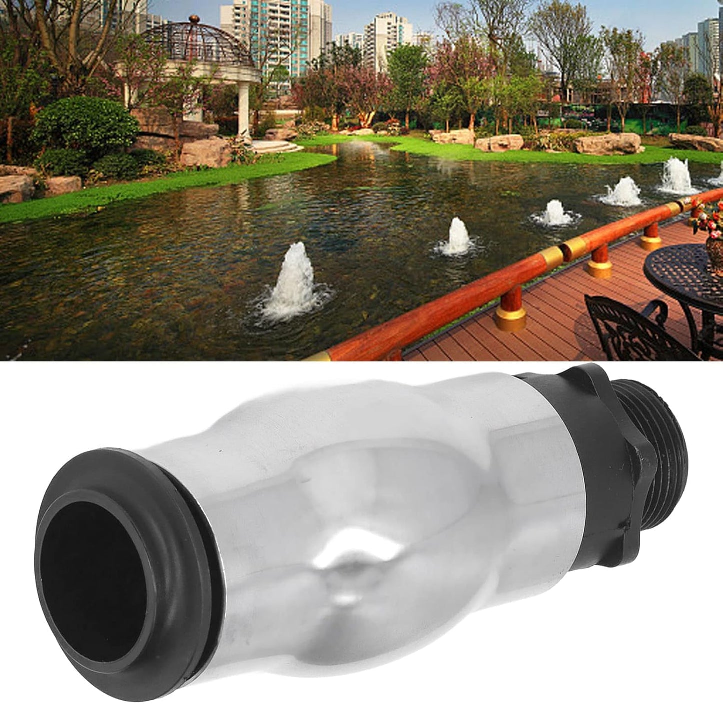 Pond Pump Fountain Nozzle G1 Male Thread Frothy Jet Fountain Nozzle, 304 Stainless Steel Water Spray for Garden Pond Lake, 6In Waterscape Nozzle Water Spray