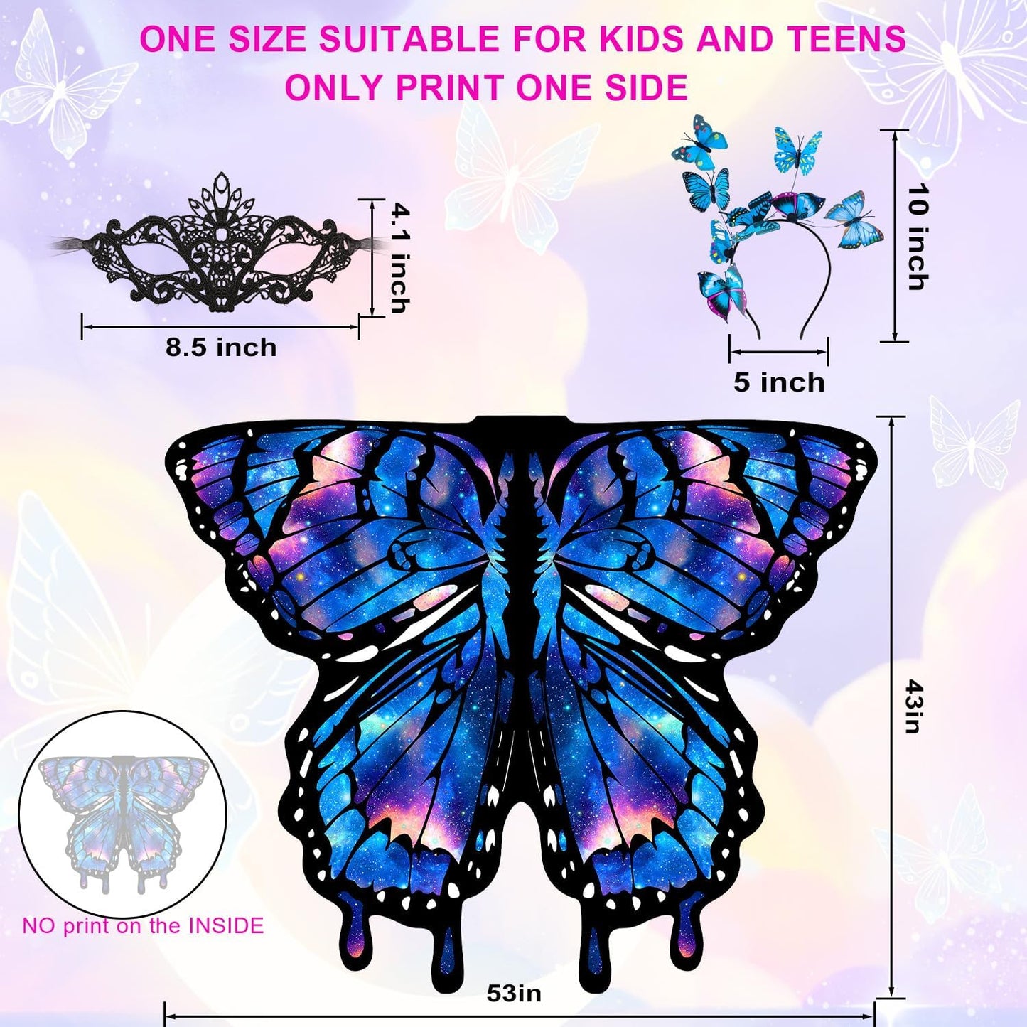 Butterfly Wings for Girls, Butterfly Costume for Halloween Costume for Girl, Butterfly Wings for Kids