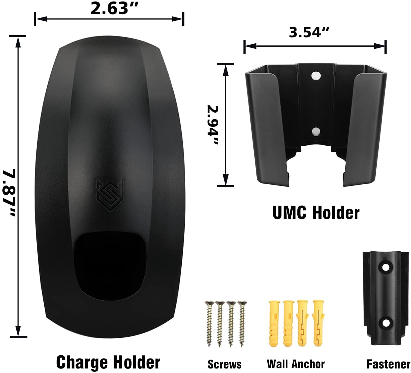 Charging Cable Holder with Chassis Bracket Compatible with Tesla Model 3 Model Y Model X Model S Charger Cable Organizer Car Accessories Wall Connector, Patent Approved (Black)