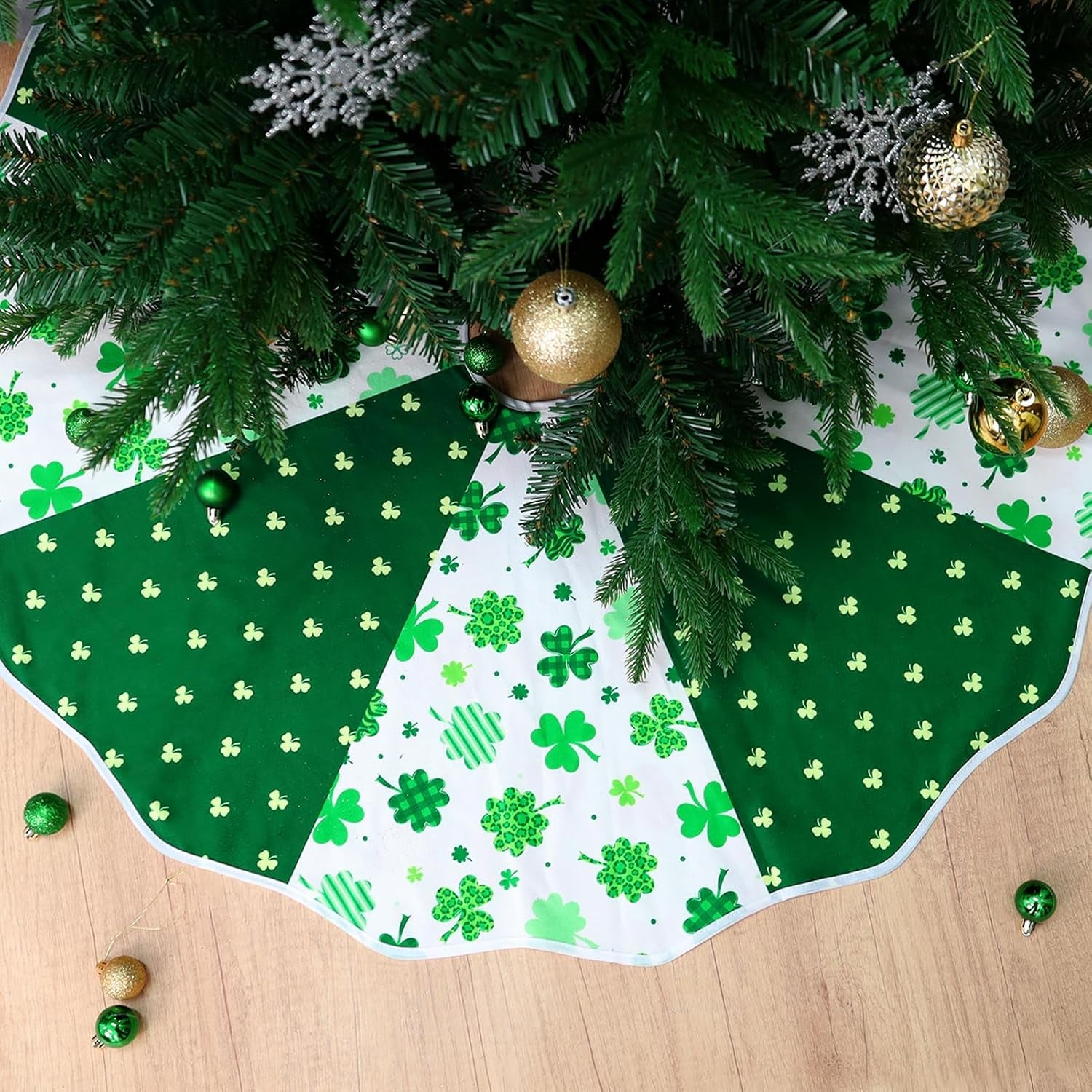 36In Valentine'S Day Tree Skirt Double Sided St. Patrick'S Day Tree Skirt Decorations,Reversible Holiday Tree Mat Party Supplies for Tabletop Trees Decoration