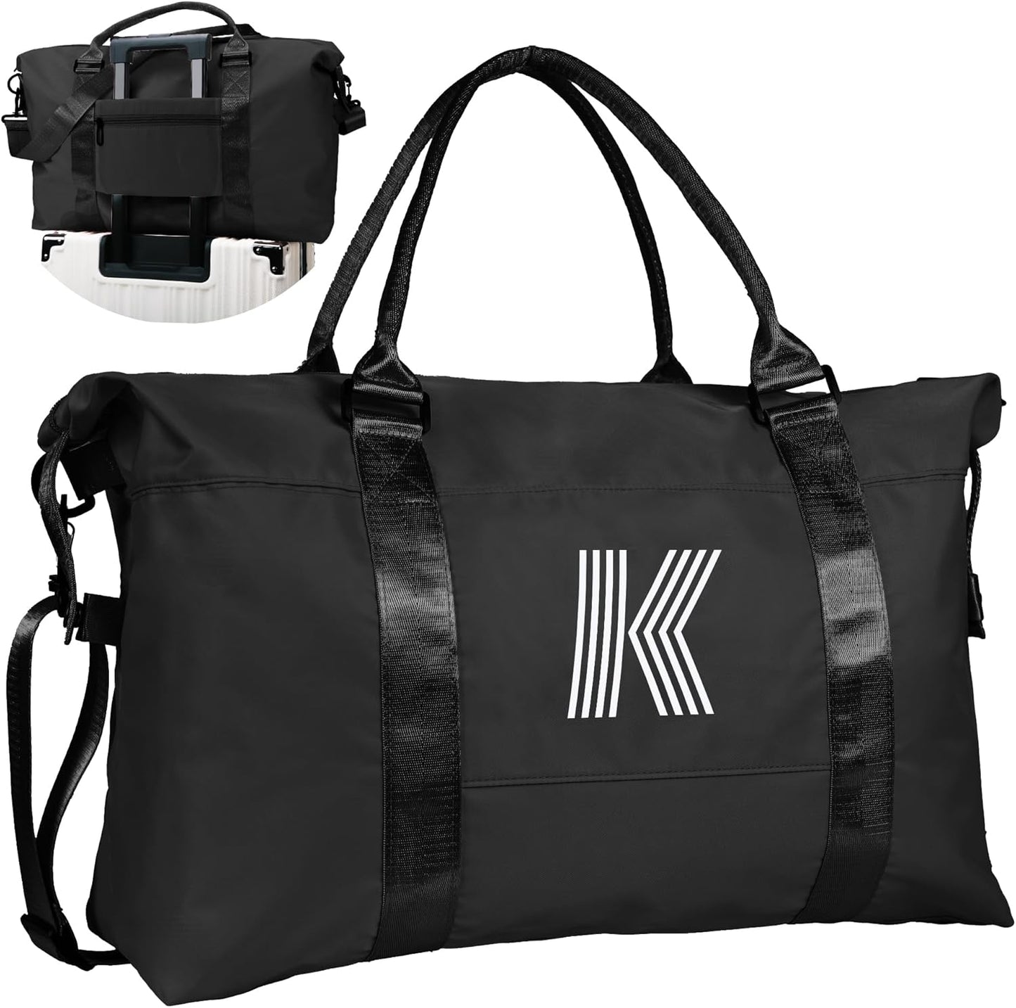 Bridesmaid Gifts, Teacher Appreciation Gift, Initial Travel Duffel Bag, Kids Duffel Bag,Personalized Weekender Bag, Birthday Gifts for Women Gifts for Teen Girls (Letter S)