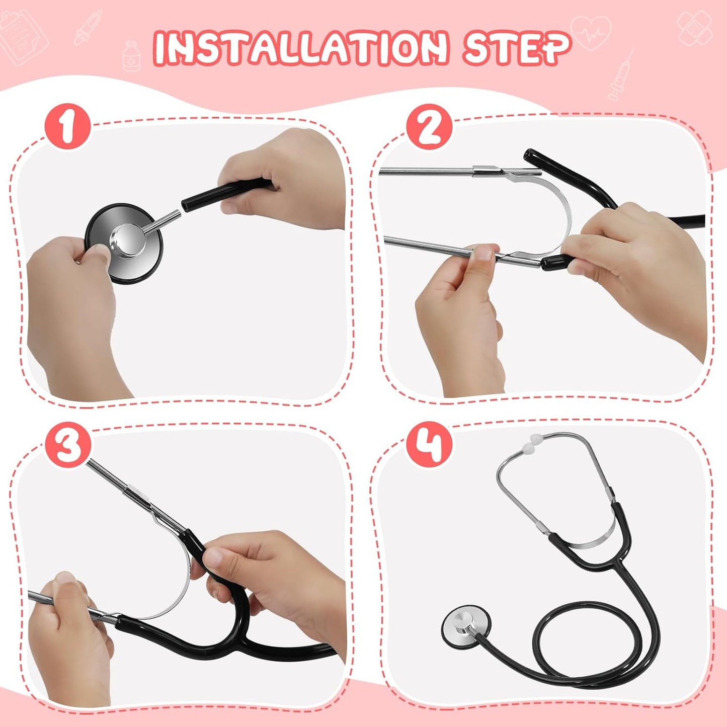 Kids Stethoscope, Real Working Nursing Stethoscope for Kids, Doctor Game Toy for Girls Boys Doctor Nurse Cosplay Costume Accessories
