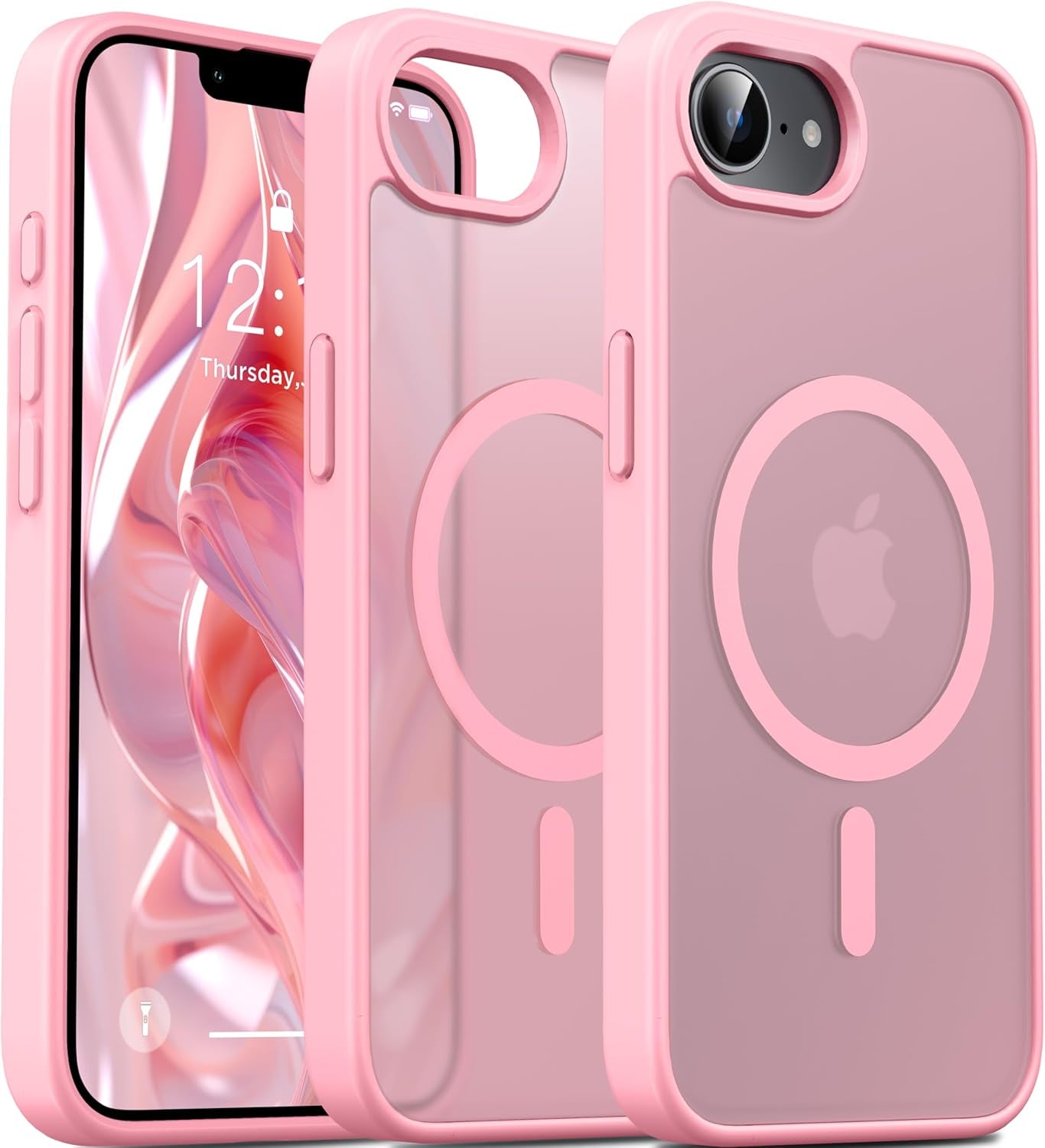 Magnetic for Iphone 16E Case Matte [Compatible with Magsafe Accessories][Frosted Translucent][Military Grade Protection][Silky Touch Shockproof Slim] Anti-Scratch Phone Case (Black)