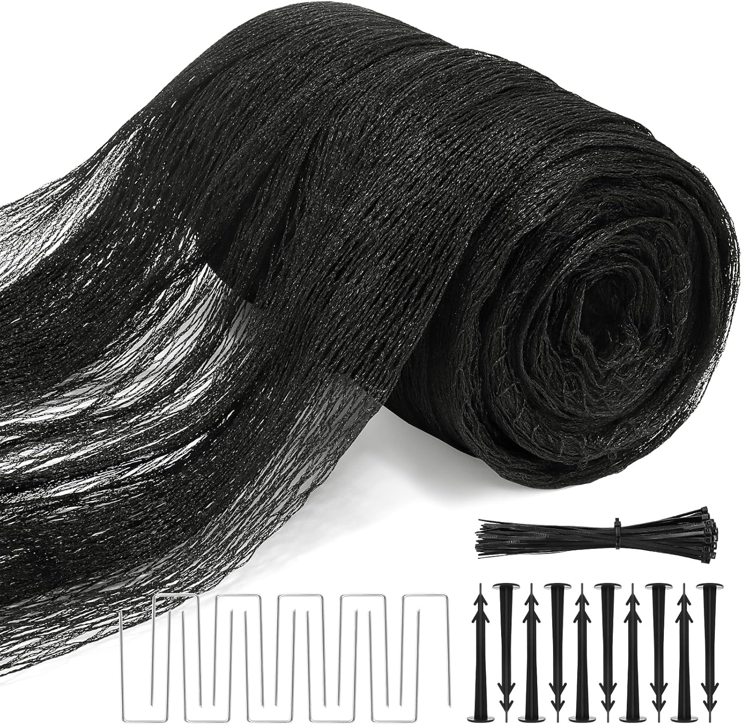 Pond Netting Kit, 15 X 20 Feet Pond Covers for Outdoor Fish Ponds,Pond Net Floating Guard Protect Fish Koi from Birds Cats, Herons,30G/㎡ Mesh Leaves Catcher(20Pcs Stakes Included)