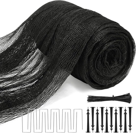 Pond Netting Kit, 15 X 20 Feet Pond Covers for Outdoor Fish Ponds,Pond Net Floating Guard Protect Fish Koi from Birds Cats, Herons,30G/㎡ Mesh Leaves Catcher(20Pcs Stakes Included)