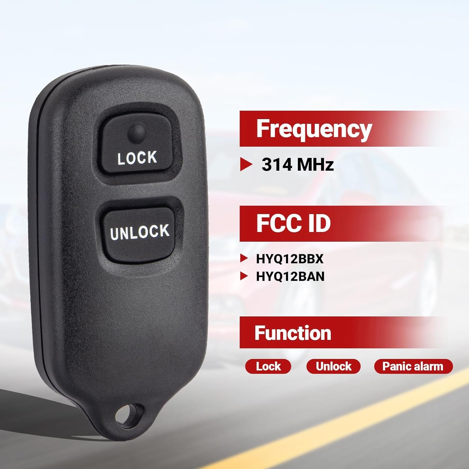 Key Fob Keyless Entry Remote Control Compatible with Toyota Tundra Rav4 Highlander Celica Echo Yaris Prius FJ Cruiser/Scion Xa Xb Car Key Replacement for HYQ12BBX HYQ12BAN