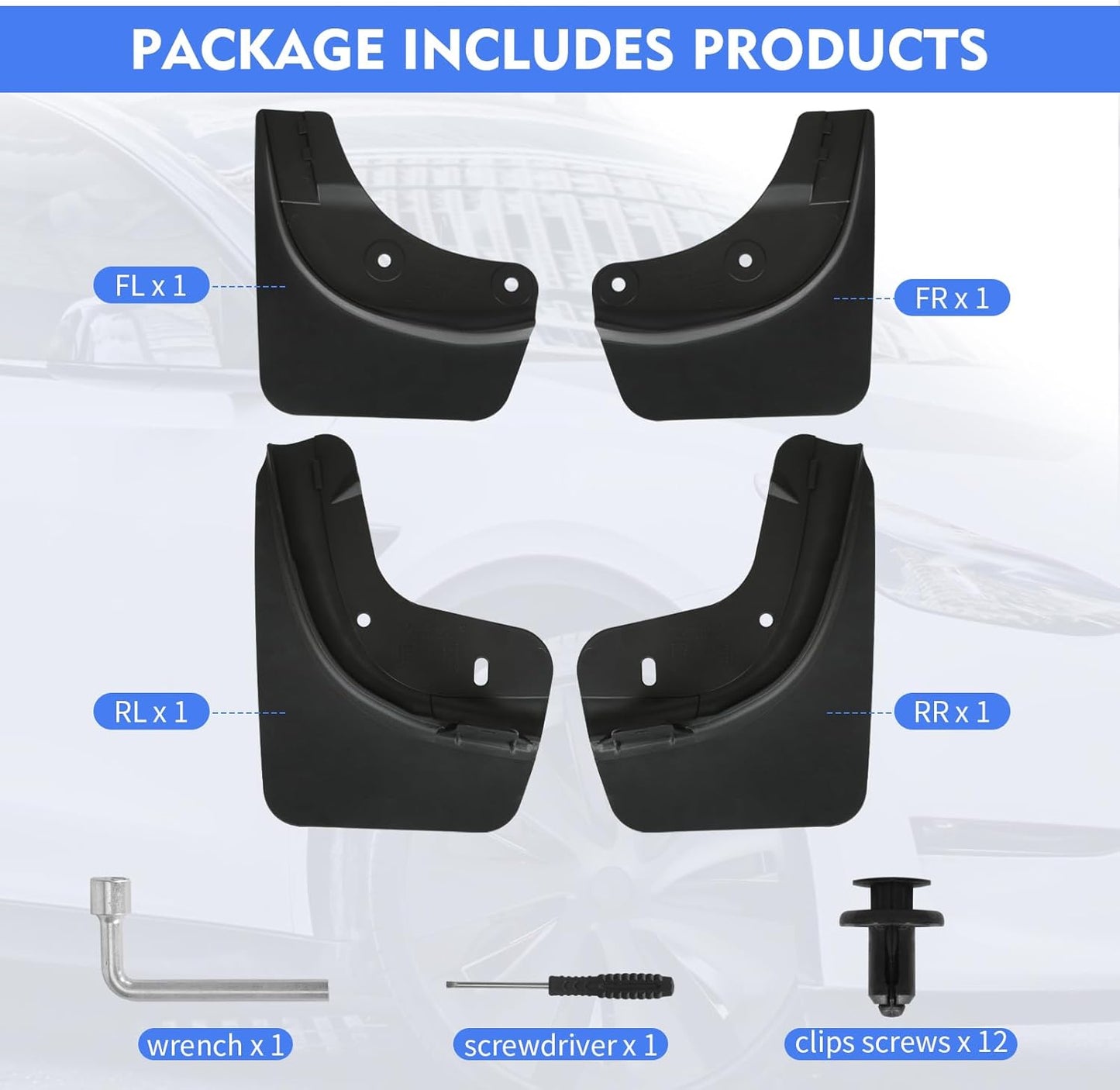 Model Y Mud Flaps for Tesla Model Y Accessories 2024 Mud Flaps Tire Splash Guards Fit for Model Y 2024 2023-2020 No Drilling Splash Guard (Model Y 2024-2021)