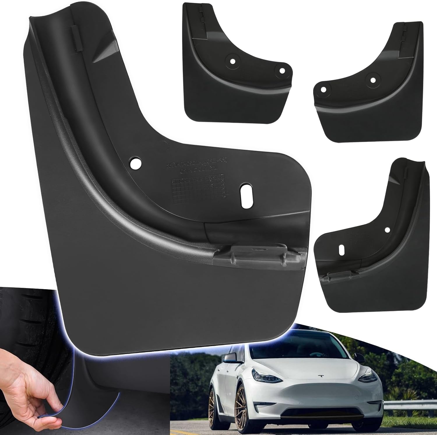 Model Y Mud Flaps for Tesla Model Y Accessories 2024 Mud Flaps Tire Splash Guards Fit for Model Y 2024 2023-2020 No Drilling Splash Guard (Model Y 2024-2021)