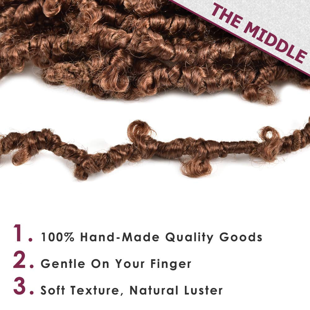 6 Packs Butterfly Locs Crochet Hair 12 Inch Pre Looped Distressed Locs Crochet Braids (30#)