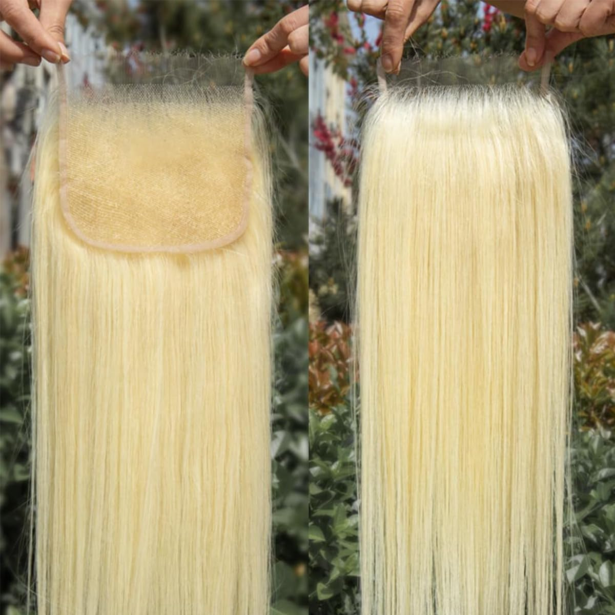613 Blonde 5X5 Lace Closure Human Hair 613 Closure Pre Plucked with Baby Hair Blonde Color Brazilian Virgin Straight Hair Invisible Lace Frontal Closure Free Part (5X5 613 Lace Closure, 18 Inch)
