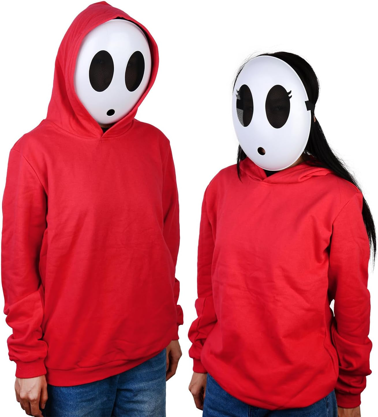 White Shy Guy Mask Girl Halloween Mask Full Face Mask Costume Cosplay Prop Accessories