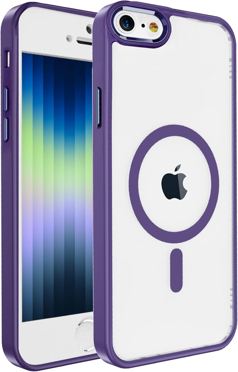 2025 New Magnetic for Iphone 16E Case,Compatible with Magsafe,Military Grade Drop Tested, Shockproof Matte Translucent Hard Back Slim Protective Case.Black Magnetic Circle.