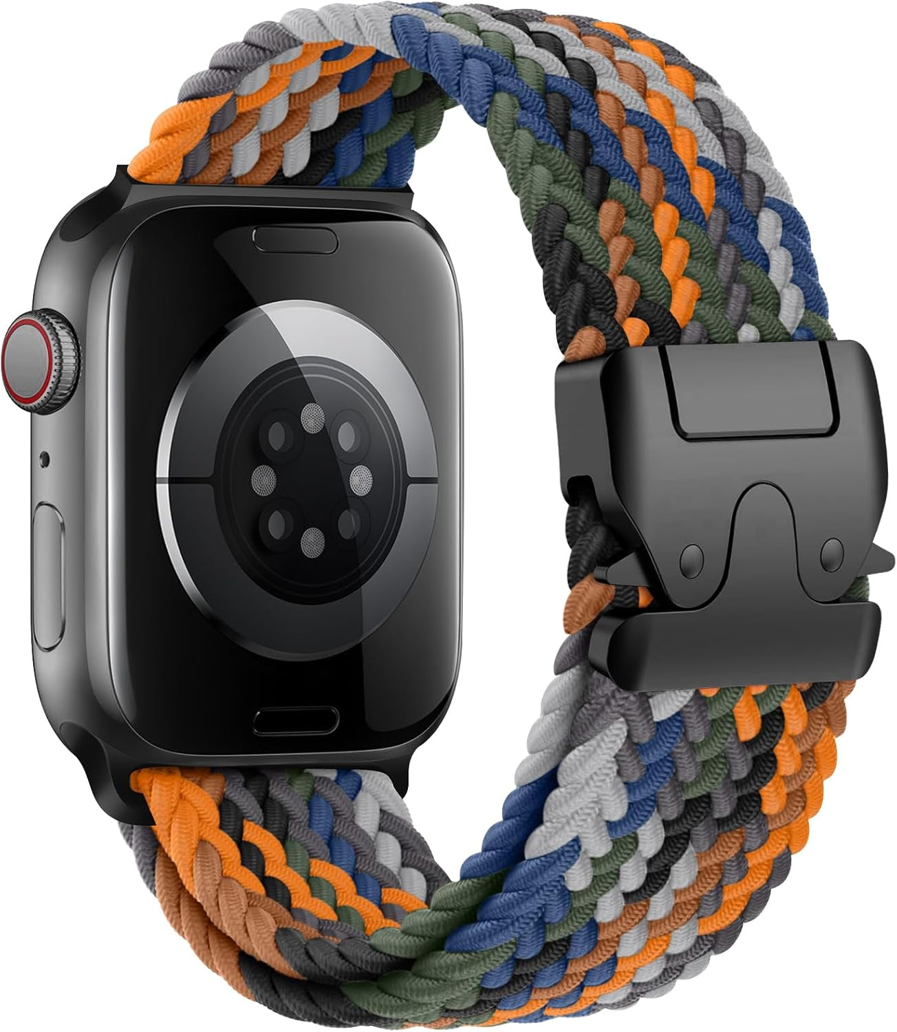 Braided Solo Loop for Apple Watch Ultra/2 Bands 49Mm 46Mm 45Mm 44Mm 42Mm Men/Women,Parachute Buckle Stretchy Elastic Nylon Sport Strap Wristband for Iwatch Bands Series 10 9 8 7 6 5 4 3 SE/2