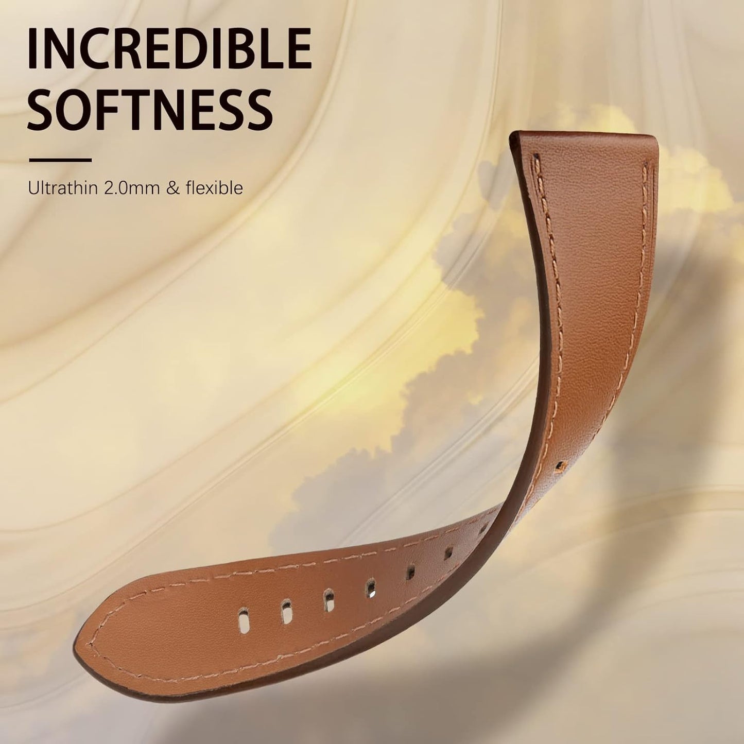 Genuine Leather Band Compatible with Iwatch Bands 49Mm 45Mm 44Mm 42Mm Men, Soft Grain Leather Wristbands Replacement Straps Compatible for Iwatch Ultra Series 8/7/6/5/4/3/2/1/SE