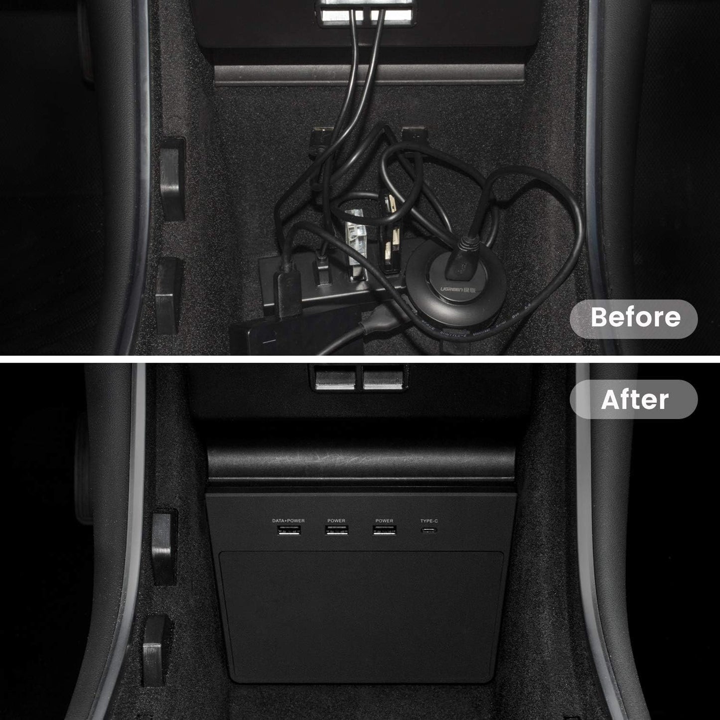 USB Hub 5 in 1 Ports for Tesla Model 3 before June 2020(Not Fit for Model Y),Dashcam & Sentry Mode Viewer USB Hub Dongle USB (Not Fit for Tesla Model 3 Produced after June 2020)