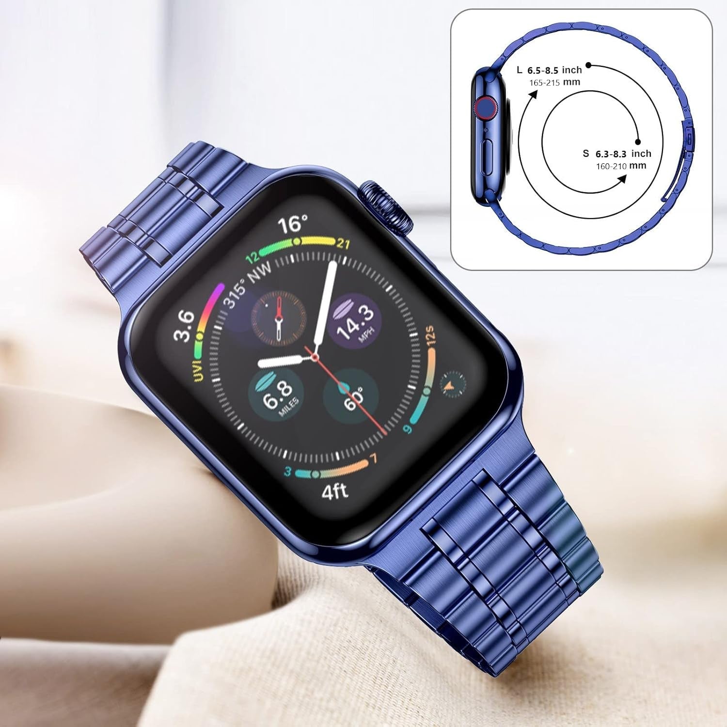 Stainless Steel Bands Compatible with Apple Watch Band 38Mm 40Mm 41Mm 42Mm 44Mm 45Mm Woman Men, Adjustable Metal Replacement Strap for Iwatch Apple Watch Series 9 8 7 6 5 4 3 2 1 SE