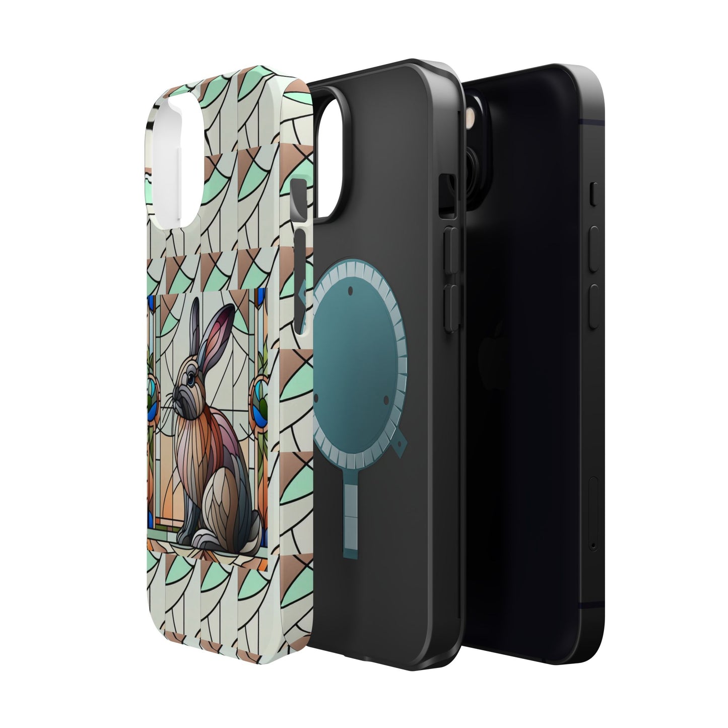 Flemish Giant Rabbit Animal Stained Glass Design Magnetic Tough Cases