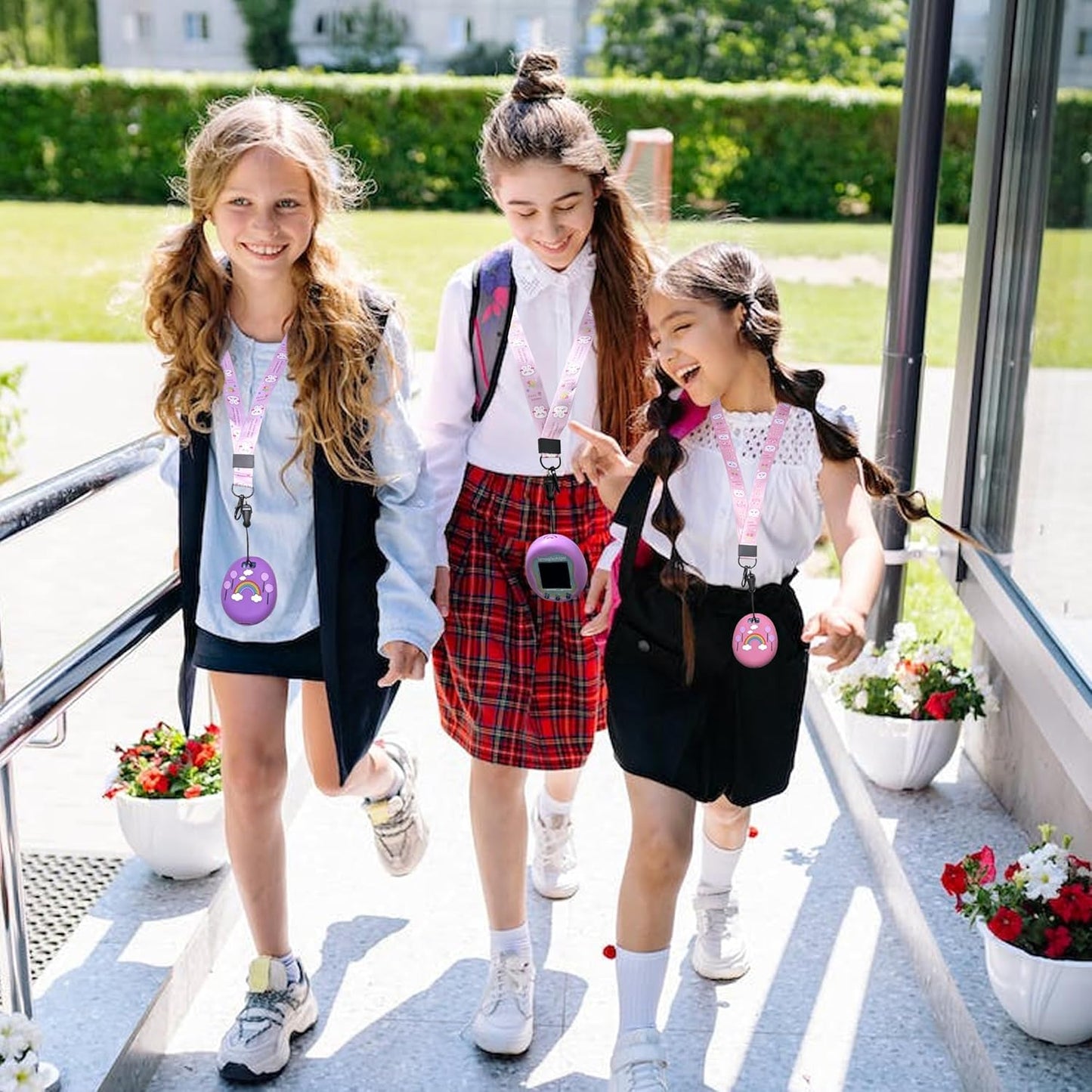 Silicone Shell Cover Compatible with Tamagotchi Uni, Silicone Protective Sleeve Case for Tamagotchi Uni Protector Skin with Lanyard (Pink) ZOUSA